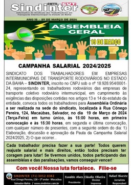 Boletim Assembleia Geral – Campanha Salarial 2024/2025